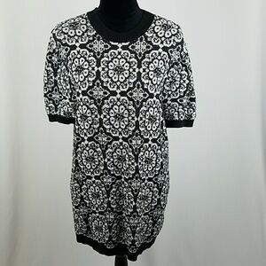 asos women M short sleeve knit sweater dress tunic boho minimalist‎ whimsigoth